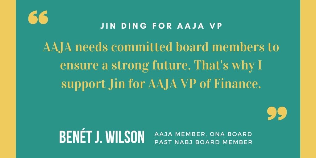 Thank you, Aunt Benét  @AvQueenBenet, for endorsing me. You are the one I look up to for true allyship in media diversity. We need members like you at  #aaja who believe in the organization's mission. We grow stronger together!