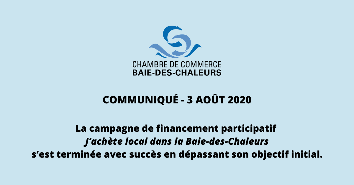 CCBaieChaleurs's tweet photo. 📌 COMMUNIQUÉ 📌
« La campagne s’est terminée avec succès le 24 juillet dernier avec un montant de 31 020 $, dépassant ainsi l’objectif initial de 25 000 $. »
Lire le communiqué 👉 https://t.co/bT56R9gQS8
#CCBDC #CCBDCCommunique #JacheteLocalBDC #MagasinerenGaspésie https://t.co/h6OdIQKM08