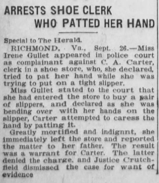 HorribleSanity's tweet photo. The start of the #MeShoe movement.  (Los Angeles Herald 1906, via @_newspapers) https://t.co/5zxaPLBLSH