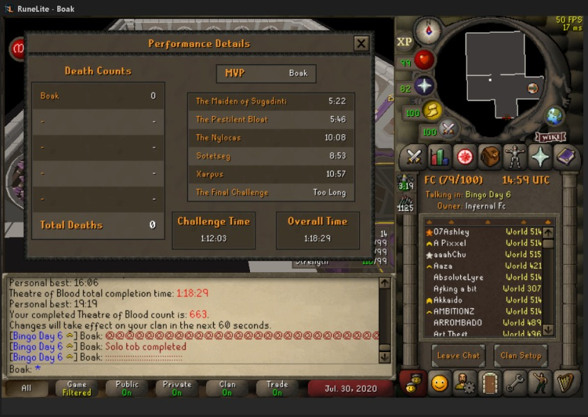 A very impressive achievement by <a href="/BoakOsrs/">BoakOSRS</a> . His first Solo ToB completion! Congratulations! (Never lucky...)