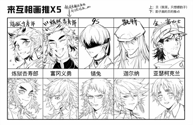 和 @SEMbei52 贝互相画推的表格的线稿版!??? 
