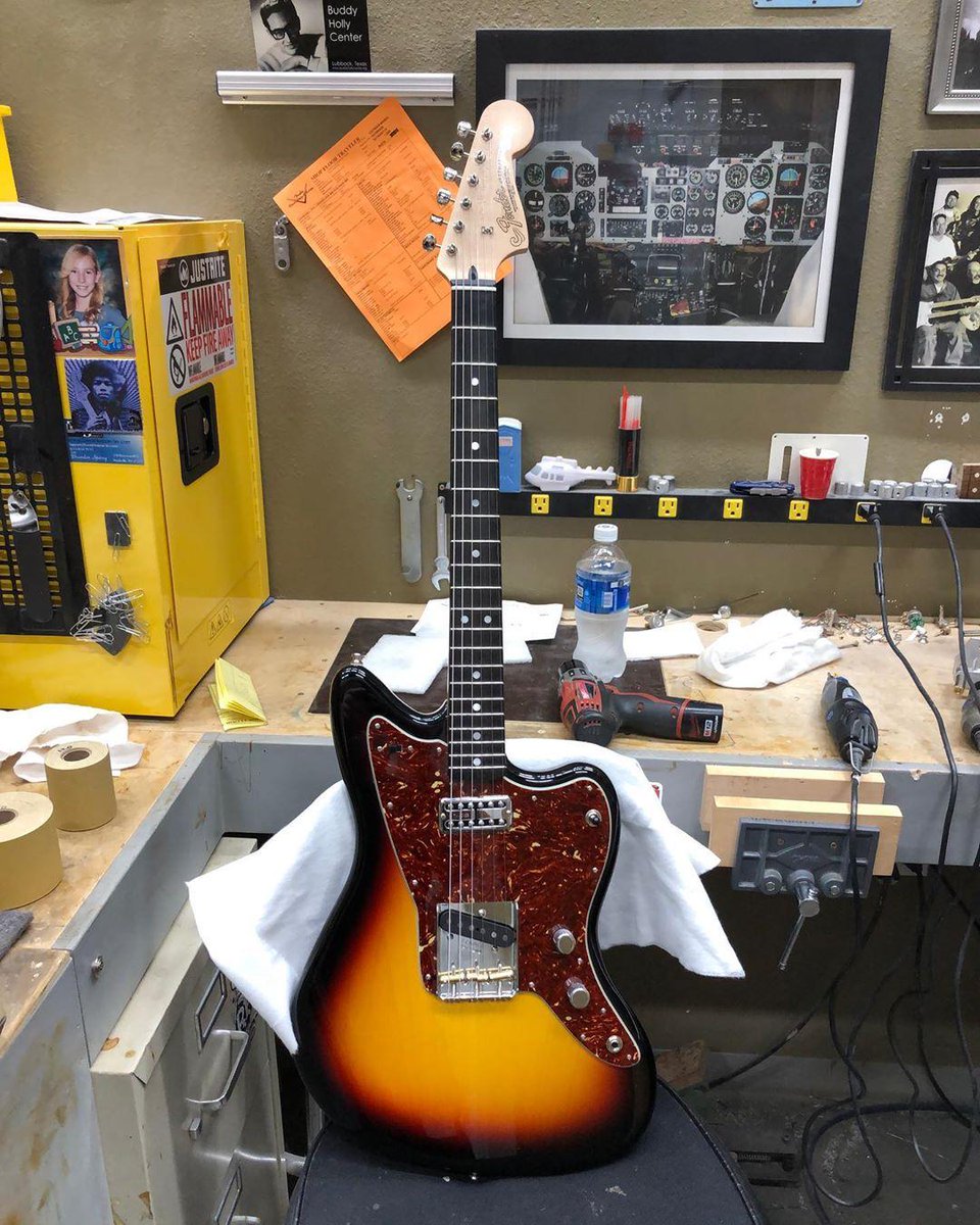 Fender's tweet photo. Here's "a six string tool of terror" from Master Builder Dennis Galuszka. What would you name this if it was yours? https://t.co/6gCwSph17q