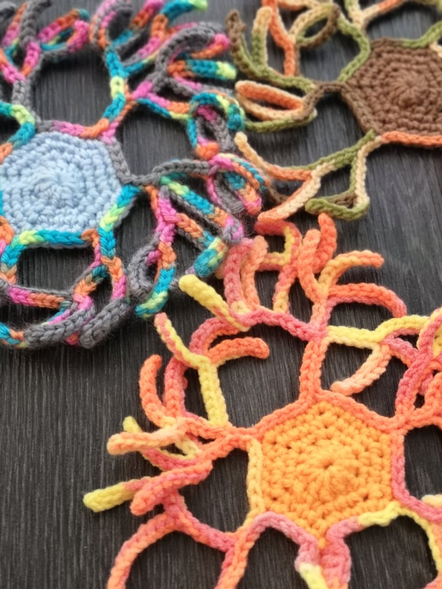 Thepurplelilac's tweet photo. Crocheted 2D #neurons perfect as a framed gift, book mark, applique and more! #crochet #science #neuroscience #etsy #mondaymotivation #sciart #etsyfinds #etsyfeatures  https://t.co/KhT26BFazH https://t.co/8Iv7AxZvTi