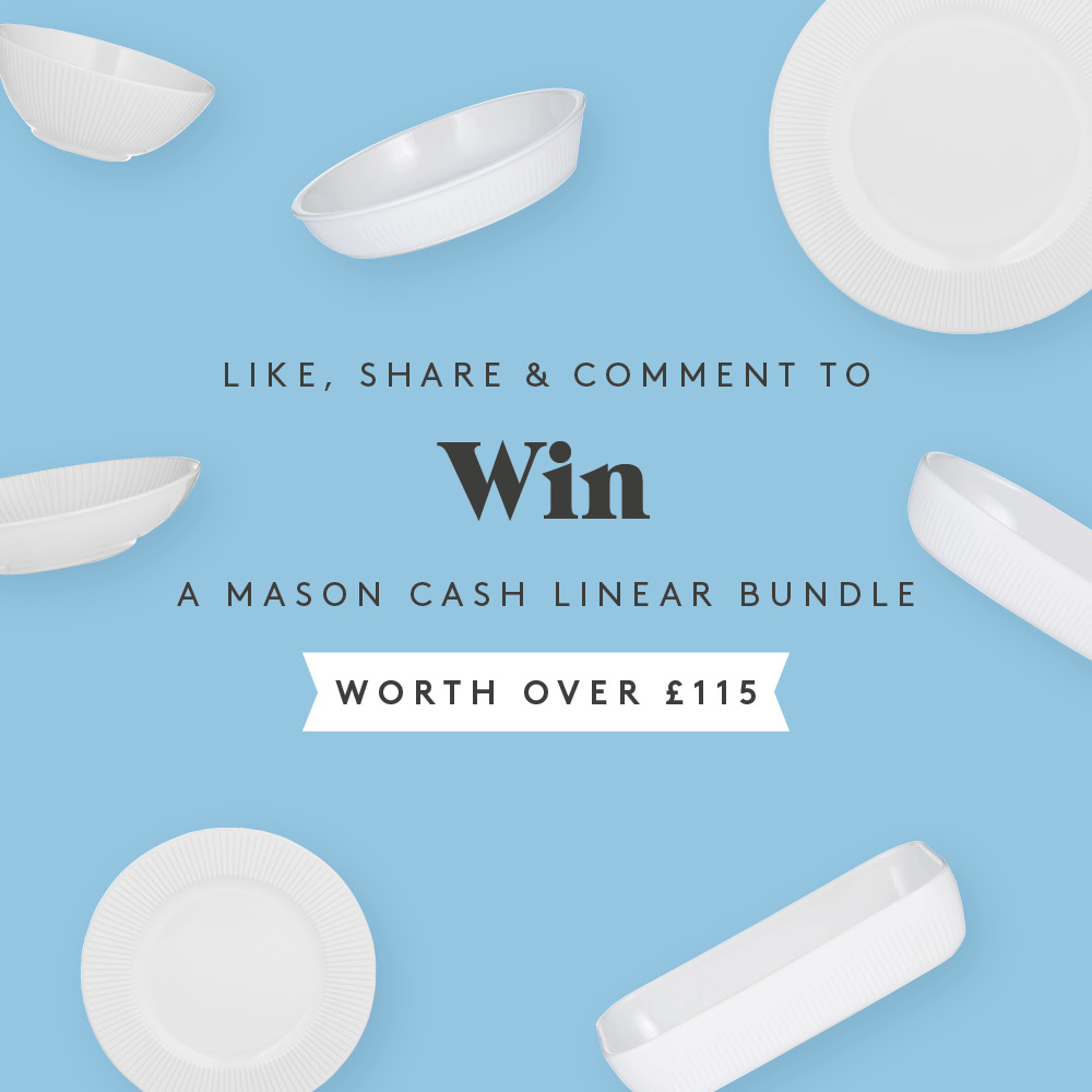 MasonCashUK's tweet photo. 🎉 Competition Time 🎉

To WIN an exclusive Mason Cash Linear Bundle worth over £115 which includes a Linear Dinner Set &amp; Ovenware simply:

- FOLLOW us on Twitter
- LIKE &amp; COMMENT on this post
- RETWEET this post

UK entries only, closes August 31st

#win #competition #giveaway https://t.co/3TsezVkdRi