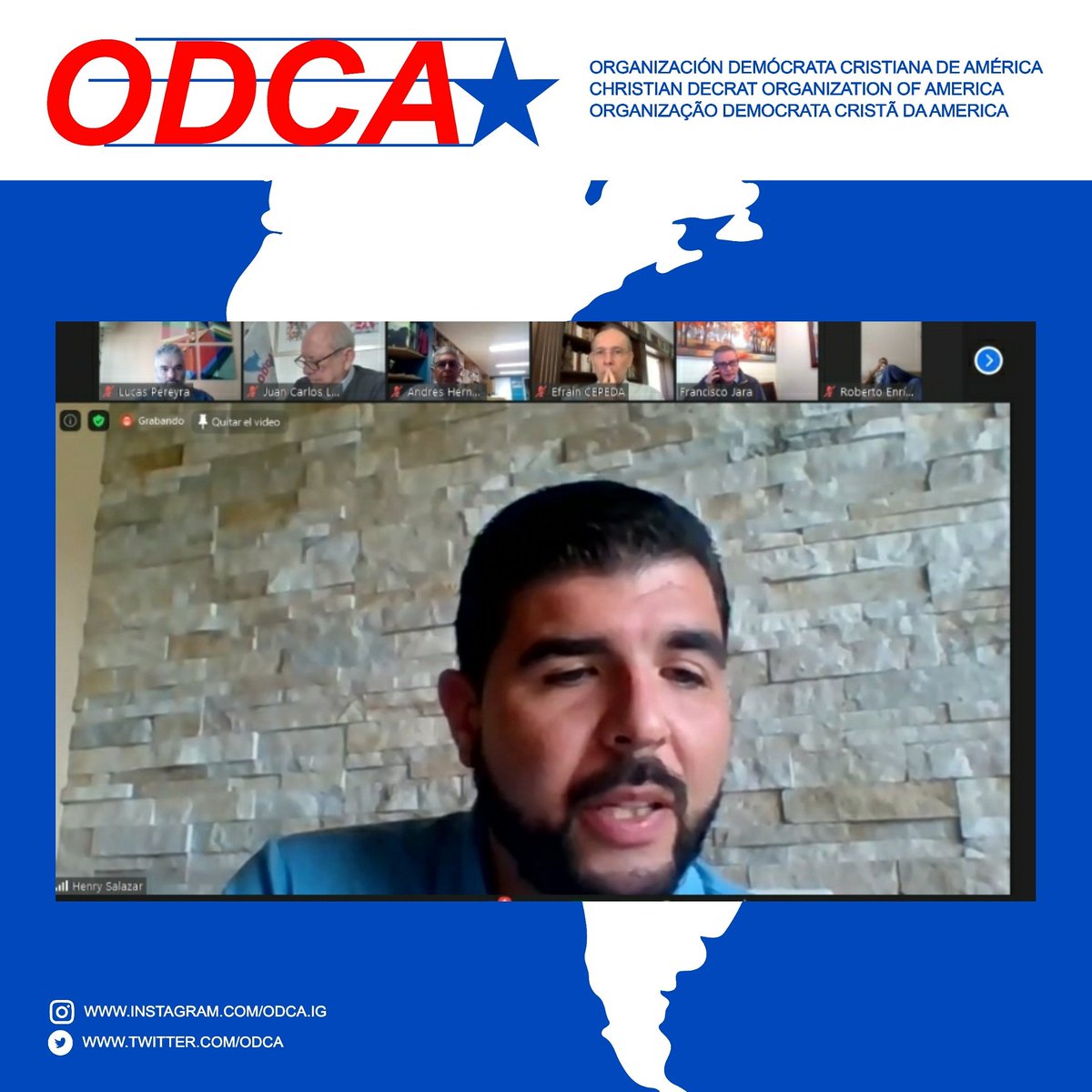 ODCA's tweet photo. El Presidente de #JODCA Henry Salazar presentó su informe al #ComiteDirectivoODCA, y acordó iniciar el proceso de renovación de autoridades de la Juventud de la ODCA, mientras trabaja en distintas agendas con los jóvenes de la organización. https://t.co/EUPHjfVllN