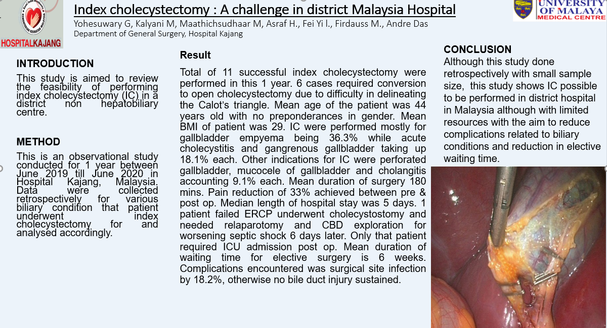 YGunarasa's tweet photo. I am Dr.Yohesuwary from Malaysia. My study is about index cholecystectomy. 

#myhpbeposter for #ASEANLHC2020 https://t.co/AAuJX2p85V