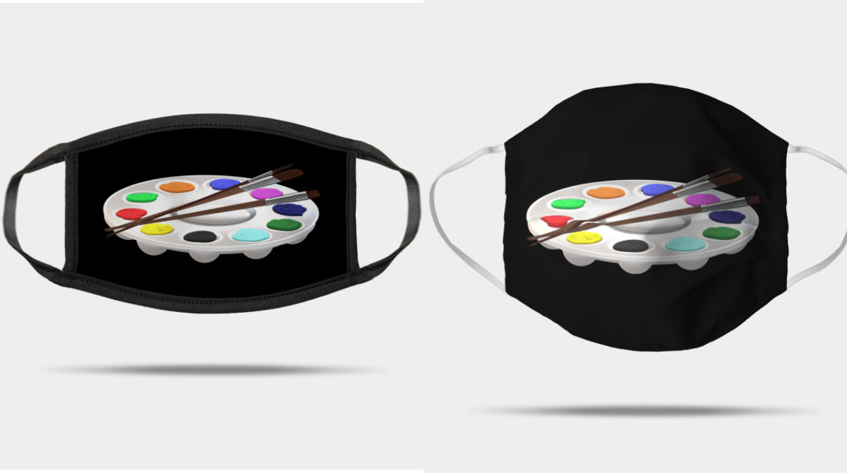 ArtByLM2's tweet photo. Round Artist Palette Face Masks in black or white.  Designed by me for Artists and Art Lovers. On other items too @Teepublic  Link: https://t.co/FSLi3fKNAU #facemasks #masks #clothmasks #funfacemasks #artist #artfacemasks #artfacemask #artistpalette #artistfacemask #artlover @art https://t.co/XyLZRwvpvM
