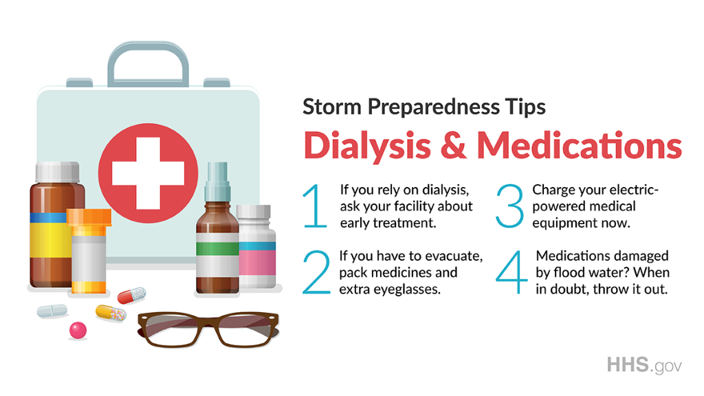 If you rely on dialysis or electric powered medical equipment, remember that early planning can save your life in a disaster. Get tips on how to prepare your medicine cabinet before #Isaias hits: go.usa.gov/xUucW