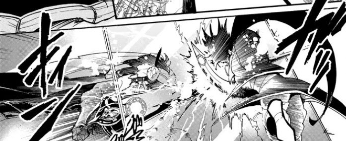 @swordrisen 〝 Humph! 〞Sin would step in as Erza approached! 

/ CLANG! / 

A meeting of blades had transpired, the two coming to a momentary stand-still as Sin gleamed a smirk at the other. 

〝 Underestimating them? 〞Spinning on his heel ( which in turn, rotated his upper body ), —