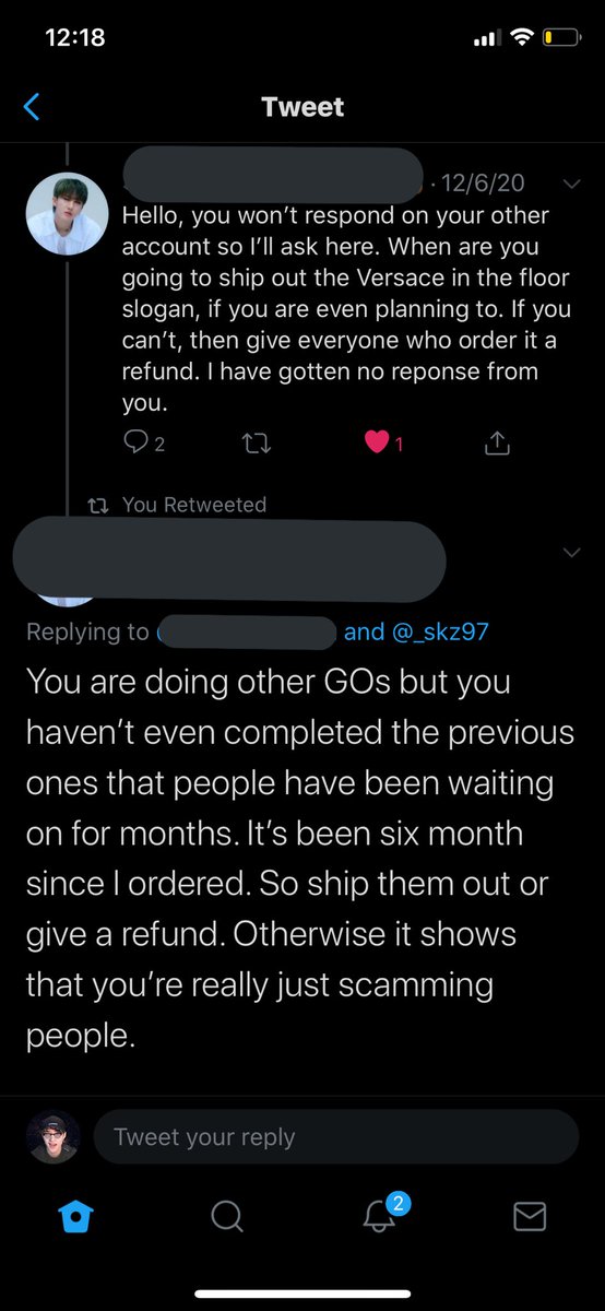 btw i& #39;m not the only one, will be censoring the usernames & display names of the other affected buyers as i& #39;m not close with them