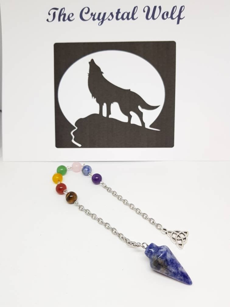 mycrystalwolf's tweet photo. Excited to share the latest addition to my #etsy shop: Sodalite pendulum, scrying, dowsing https://t.co/ddprOphS22 #blue #rainbow #pendulum #dowsing #scrying #wicca #pagan #witchcraft #crystal https://t.co/uruvJlq0AZ