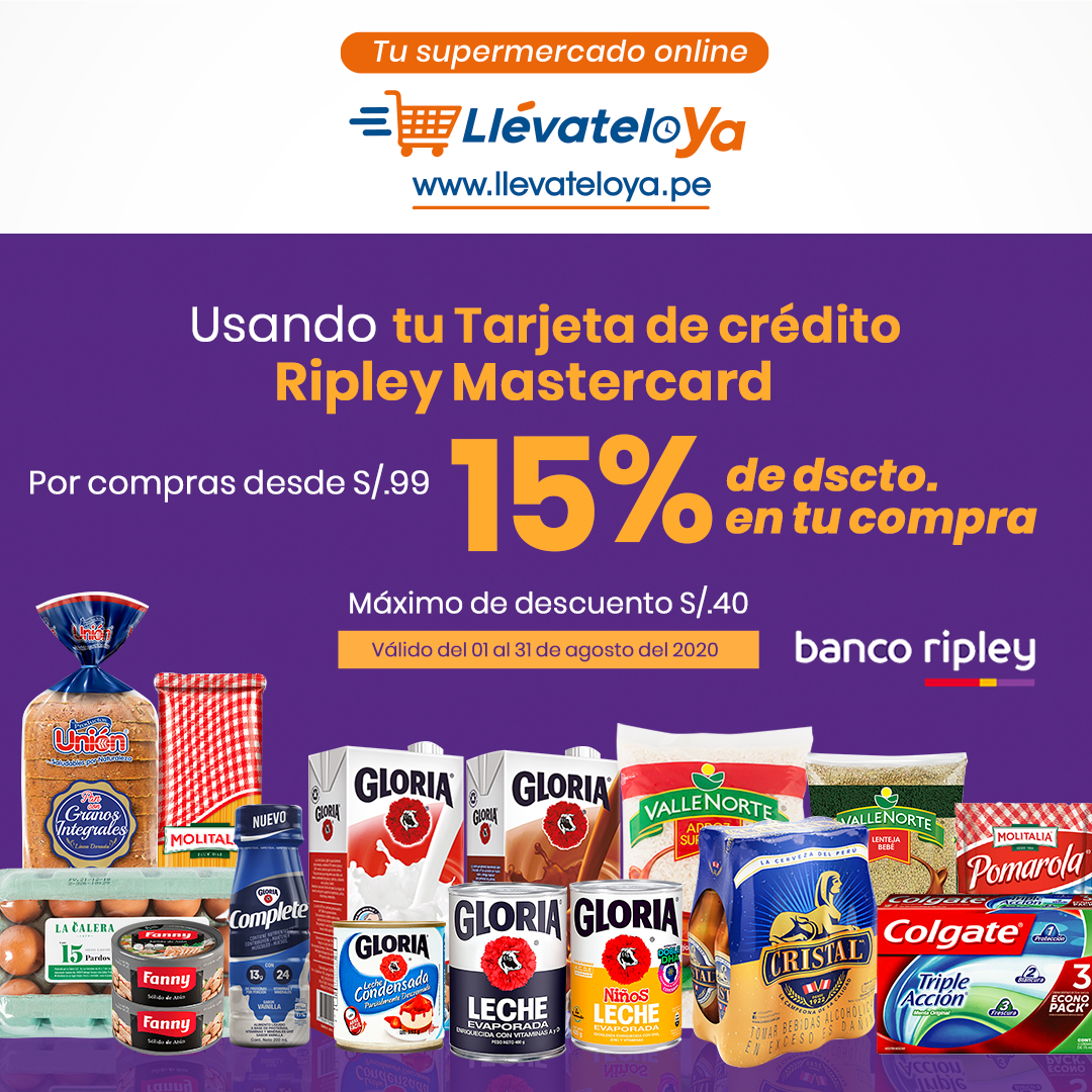 llevateloya_pe's tweet photo. Disfruta de un super descuento, solo con tu tarjeta de crédito Ripley Mastercard😍Entra a 👉https://t.co/U5yakmQC2j 👈 y haz tu pedido. Ripley Perú
#tiendavirtual #tiendaonline #ecommerce #deliverylima #llevateloya 🛒 https://t.co/GWR8sFvvuZ