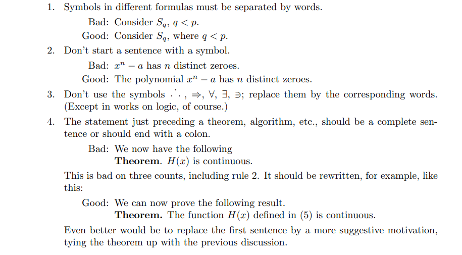 Just sent Knuth's advice on writing mathematical stuff to a student list and felt moved to retweet it more broadly.Some favorite bits in the screenshots. 1/3 https://jmlr.csail.mit.edu/reviewing-papers/knuth_mathematical_writing.pdf