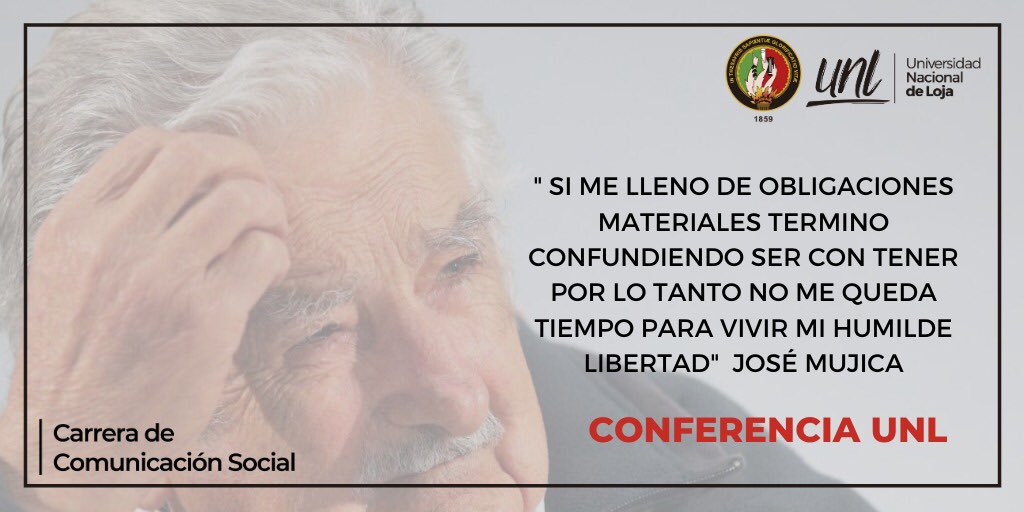 #MujicaEnLaUNL

José Mujica nos deja una gran reflexión sobre la manera en la que utilizamos nuestro tiempo. ⏳👇🏽

🔴 Sigue la conferencia en vivo aquí ➡️ bit.ly/33kOpUD
