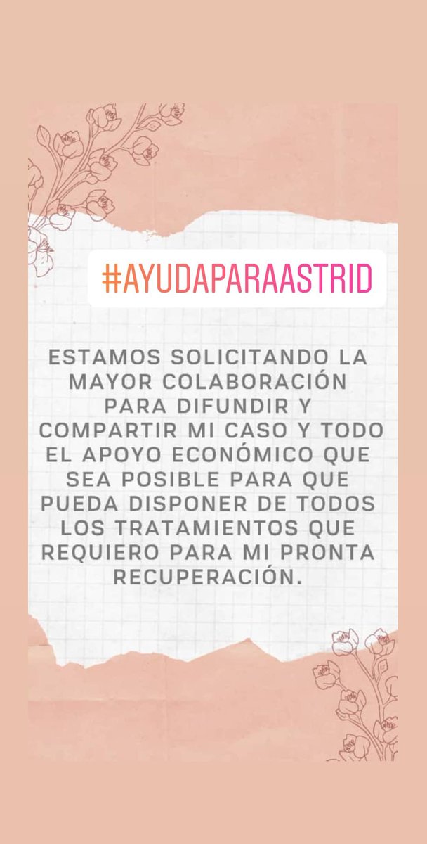 AyudaAstrid's tweet photo. Hola queridos amigos, solicito de su ayuda con un RT y FAV para poder hacer mi caso viral, Todo poco a poco se va complicando y voy necesitando mas ayuda, todo esta en manos de Dios. #AyudaParaAstrid https://t.co/oD8Egzx7mK