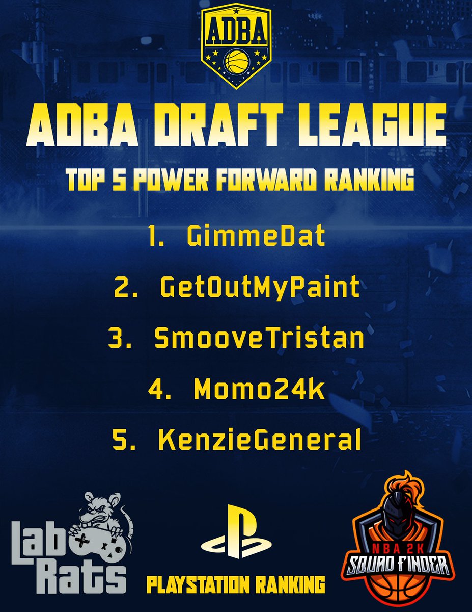 Going into the <a href="/AdbaPro/">ADBA</a> Draft tonight, these are the Top 5 Power Fowards in the entire draft (GMs not included) ♟️

1 <a href="/llGimmeDatll/">“llGimmeDatll ✊🏿 🇩🇴</a>
2 @FrankyBreezy
3 @SmooveTristan
4 @ExposeKing2k
5 <a href="/KenzieDaGeneral/">Stop me</a>

<a href="/Big_Brudda_PURP/">Coach Purp</a> <a href="/WalkOnWarriors/">⚠️ Walk-On Warriors</a> <a href="/TheeJoeVegas/">Joe Vegas II 𝖎𝕭𝖆𝖑𝖑 Vegas</a> <a href="/RankEm/">Rankem</a> <a href="/GsTaR____/">🥶</a>
