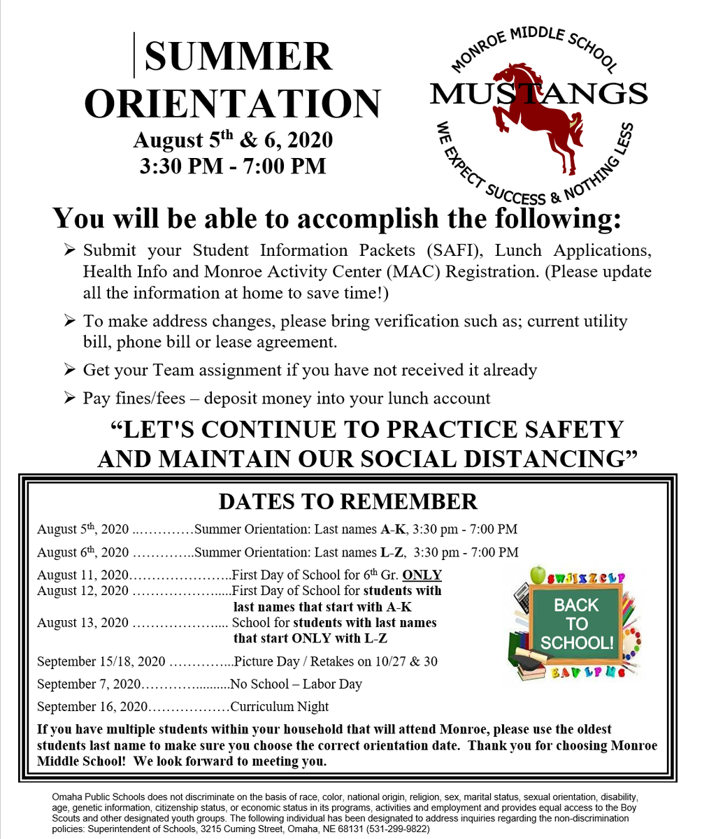 OPS_Monroe's tweet photo. Don't forget - Back To School Nights are this week.  Please note this schedule has the correct times - the last one had errors.  Thanks &amp; we can't wait to see you! https://t.co/Knnz8GEq1Q