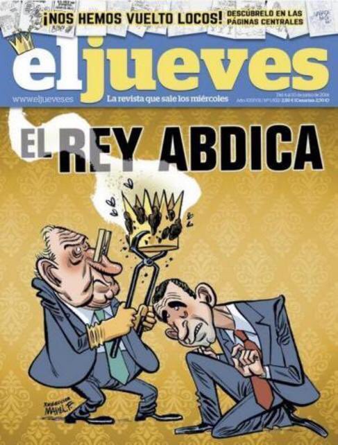 iuforn's tweet photo. Fa sis anys i un més que 60 mil exemplars amb aquesta portada van ser guillotinats i, davant la situació creada, uns quants col·laboradors de la revista van decidir plegar. Res, que avui és un bon dia per recordar-ho. https://t.co/YuVYKTSlhG
