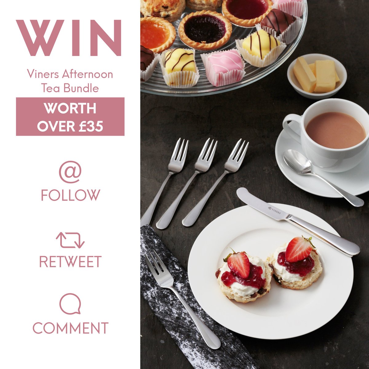 To celebrate #AfternoonTeaWeek this month we're giving away a stunning Viners Afternoon Tea Bundle worth over £35 💕

To enter:
- FOLLOW Viners on Twitter
- RETWEET this post
- TAG a friend in the comments 

UK entries only, closes 31st August

#giveaway #win #competition