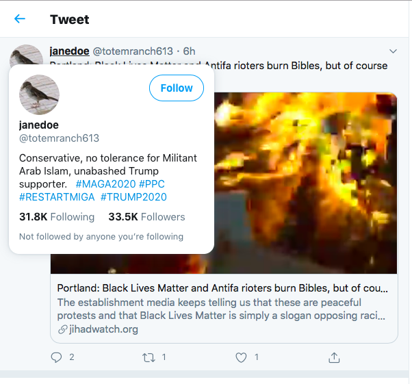Can't forget to add a touch of Islamaphobia. This account is also promoting the RestatMIGA Op which is another story for another time.  #infoOps  #disinfo  #osint