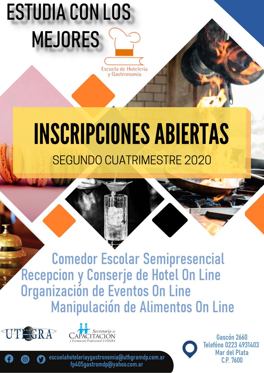 ESCUELAHYG's tweet photo. Siiii abrimos las Inscripciones para el Segundo cuatrimestre 😍
Cursos con certificación oficial.
Totalmente Online
Podes hacerlos desde tu casa con tus horarios. https://t.co/ucbaMjHFyV