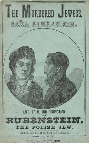My dissertation is on a murder case in 1876 examining the racialization of Jewish immigrants and the inability to access citizenship rights due to anti Jewish bigotry in culture and law. Look at the features emphasized in the drawings of the people involved