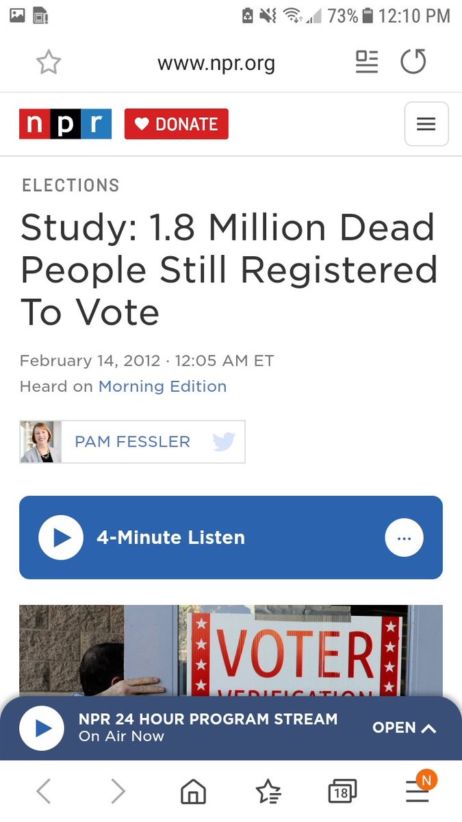 •4A report by the Pew Center found more than 1.8 million dead people registered to vote in 2012The same Pew Center report found24 million registrations were either invalid or inaccurate. 2500 dead registered in  #Detroit2460 dead in New Jersey