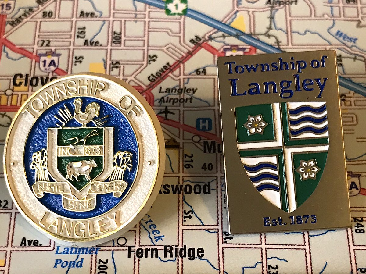 128. LANGLEY TOWNSHIP - Gets a slight pass for its establishment date by being so old, still annoying- Cute crest! Ruined by putting a big grey rectangle over things- Most people don’t associate Langley with the river, I will defend this take to the death