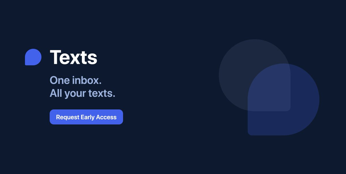 This Week in Apps:  http://Texts.com   @KishanBagaria The ultimate messaging app One home for iMessages, DMs + more Super-fast interface & onboarding Snooze specific messages/threads⌘ Strong shortcuts (search, filters, etc.) Truly feels like magic 