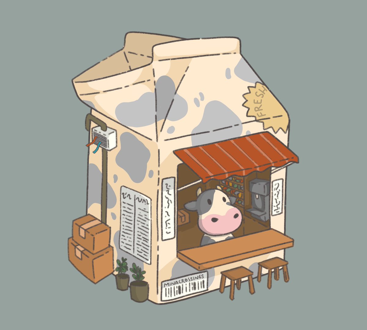 fresh milk every day at tipper’s shop
🐮🥛🌿✨
#ACNH #AnimalCrossing