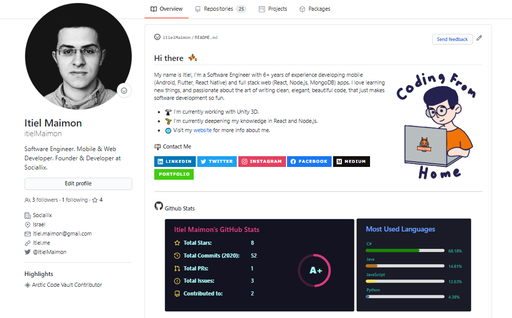 Hey, check out my new <a href="/github/">GitHub</a> profile README page.
github.com/itielMaimon