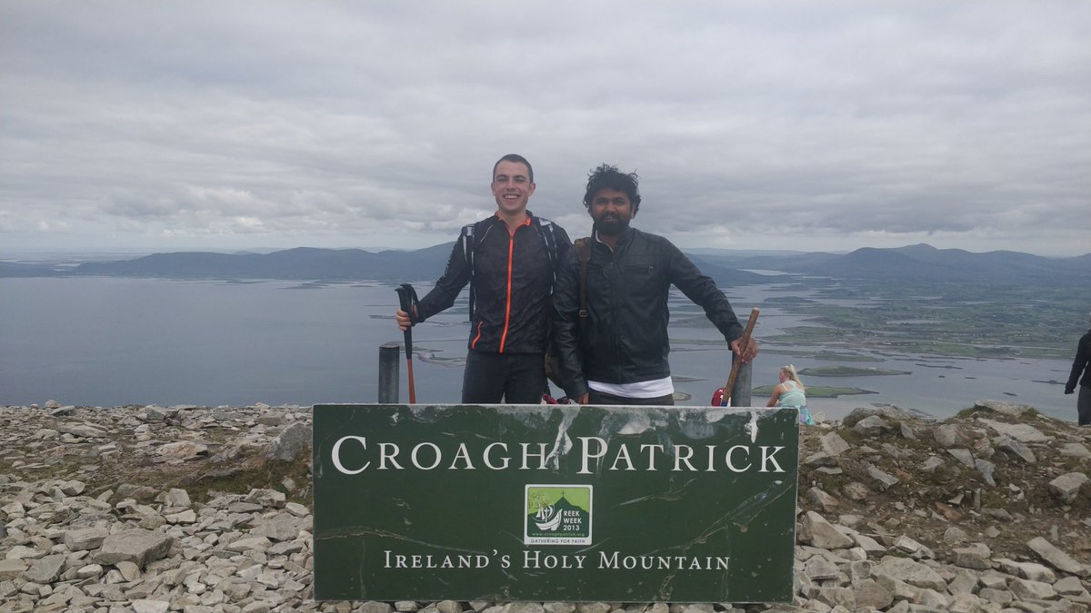 swapnil___I's tweet photo. Beautiful sunny weather here in holy Croagh Patrick mountain with Marc missing @Aleiannaci https://t.co/BzfkT6UyKo
