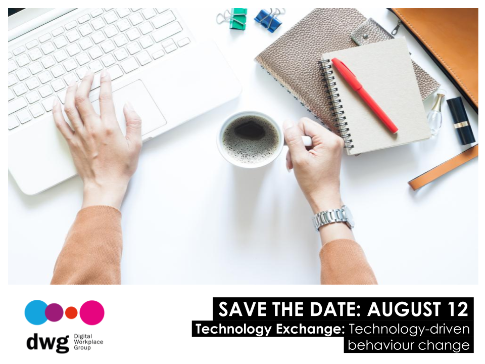 Join DWG for a conversation with TemboSocial founder Steven Green and SWOOP Analytics founder Dr. Laurence Lock Lee about
how to identify, encourage, and measure behaviours in your digital workplace that lead to business success.

REGISTER HERE - hubs.ly/H0t1w0X0
