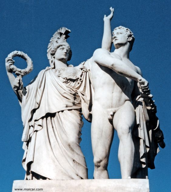 By accessing his own Athena (in his anima), the Ares man can learn to reflect before acting. When he thinks like this, the voice may feel like "other" within himself, a counselor. It is often a feminine voice, who acts as a Sophia/Lady Wisdom and guides him just like Athena does.