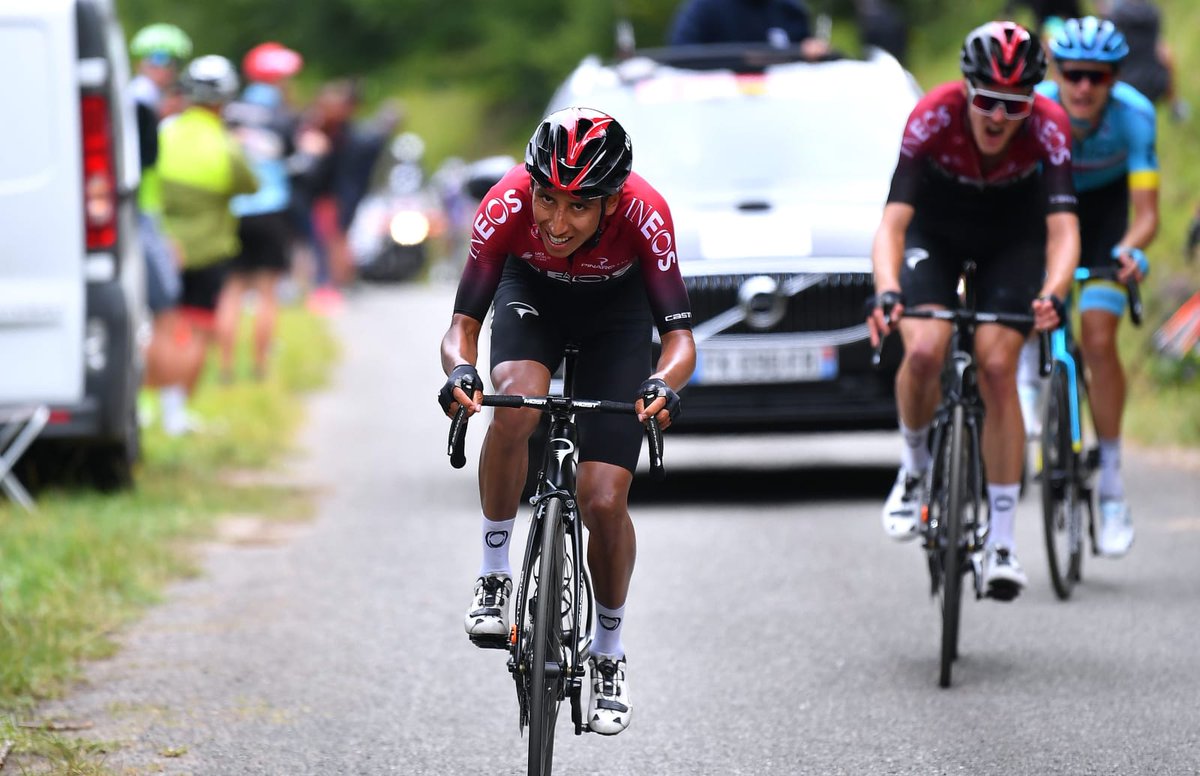 ⏱️ Egan Bernal climbed today the rarely used Col de Beyrede (10,8 km@7,3%) in 27 min 50 sec, ~6,3 w/kg. He did it after going up the Port de Bales and Peyresourde so it's clearly a top performance. He's ready. 👍 #RDO2020