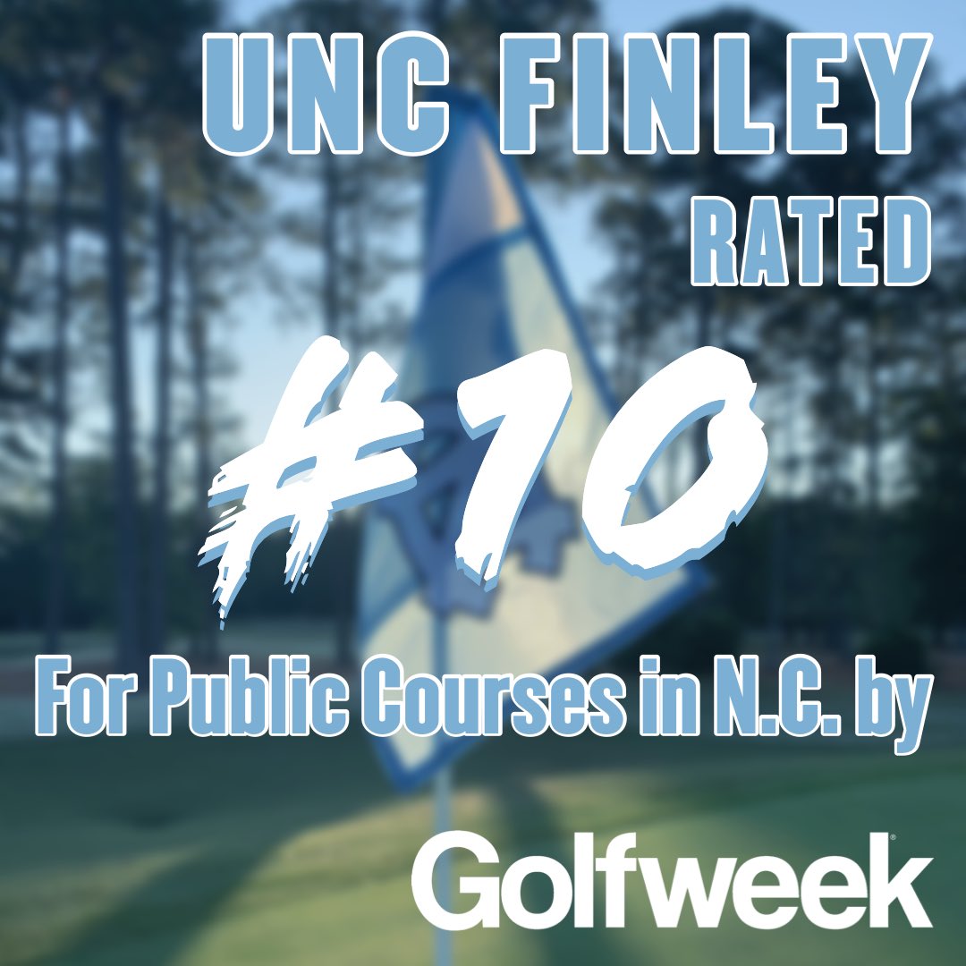UNCFinley's tweet photo. ICYMI: UNC Finley was recently voted 10th(!) for public courses in the state of N. C. by Golfweek!! Click the link in our bio for the full list in each state and see which other courses Finley stacks up against in N.C.! https://t.co/3ZwZj95Sbn
