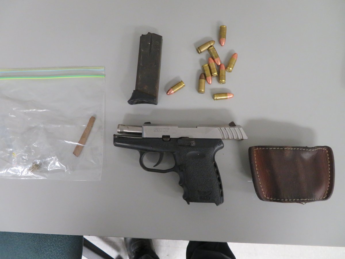 Patrol officers seized five handguns during traffic stops over the last seven days. Five men charged in the incidents, including two convicted felons barred from possessing guns. One firearm had a defaced serial number.