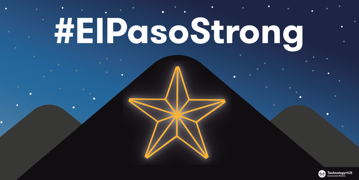 TechHUBjuarez's tweet photo. Technology HUB stands alongside with El Paso Strong. This is a time to remember that together we can overcome any difficulty 🤝. 
We're committed to building a strong binational community 🏘️!

#ElPasoStrong #resilience #binationalcommunity #connectingminds https://t.co/U51hpehy24