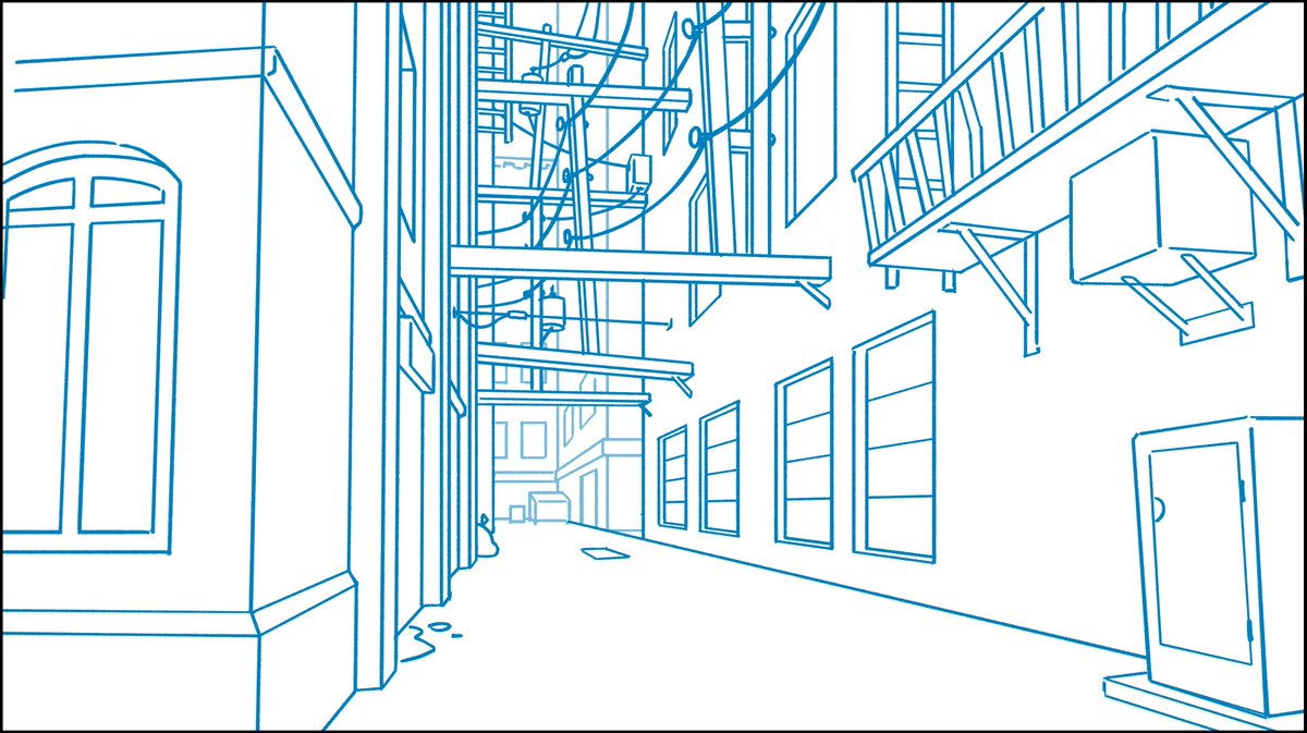 I design from the foreground going back in space.This way, I can build whatever is distant around the more important foreground elements in order to avoid tangents and plan levels of detail.