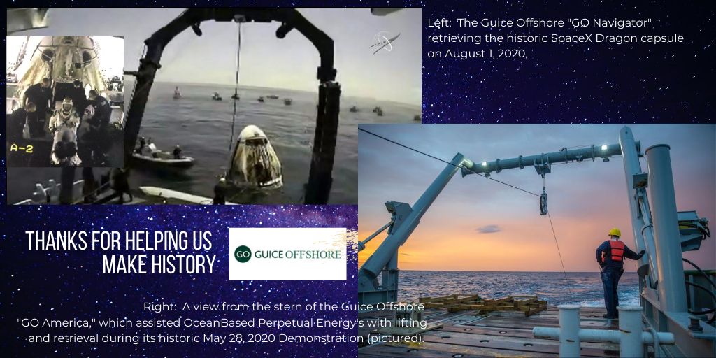 OceanbasedPE's tweet image. @OceanbasedPE felt a kinship w/the @spacex  #splashdown, not just because we're also making #history, but because we both used @OffshoreGuice industrial vessels in our work! So if you saw something familiar about the boat hoisting #astronauts #BobAndDoug aboard, you were right!