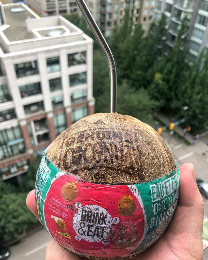 jminter's tweet photo. It’s not a #tropical summer vacation of our dreams but we can make balcony sips tastes like one! Need a tiny funnel to add #vodka #coconut #vancouver #stayhomecation #bcday #longweekend #vanpride #wearetourism #freshcoconutwater https://t.co/CZ82QZdCEp
