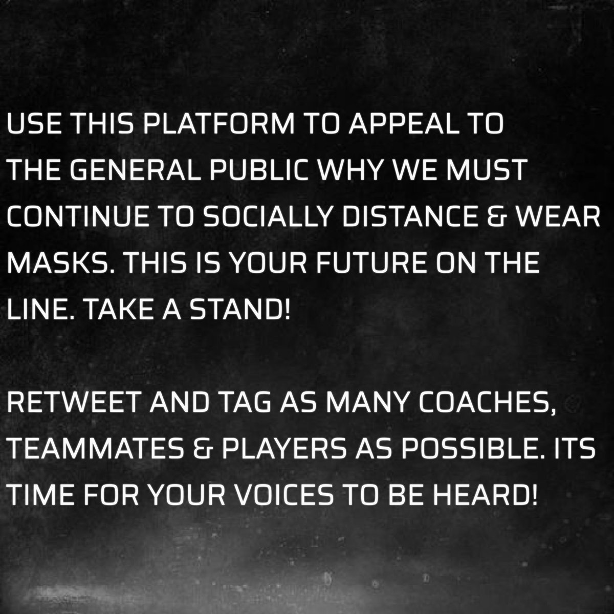 💥ATTENTION PLAYERS &amp; COACHES💥

Reply to this tweet by posting a comment or video explaining what a safe return of Fall Sports means for your future. I want to create an endless thread to provide a platform to empower our student athletes around the country to have a voice