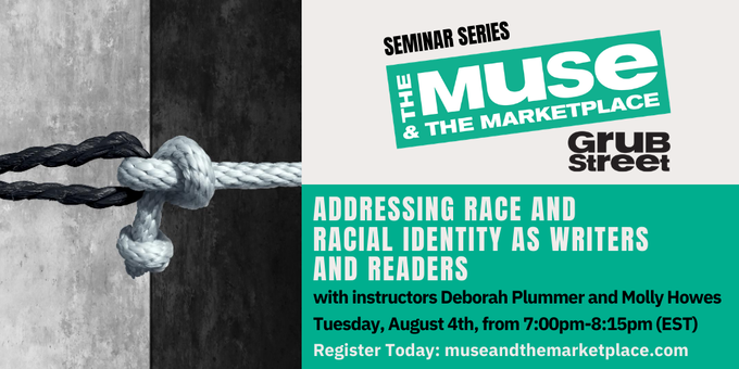 GrubWriters's tweet photo. TOMORROW, 8/4 ποΈ Join @DebbiePlummer and @howes_molly as we explore how to challenge and reframe dominant narratives about race, sharpen our perceptions of the impact of our racial identity on our writing, and much more. Register today: https://t.co/tZwzhiv5pC #Muse20 https://t.co/0zi9paFs10