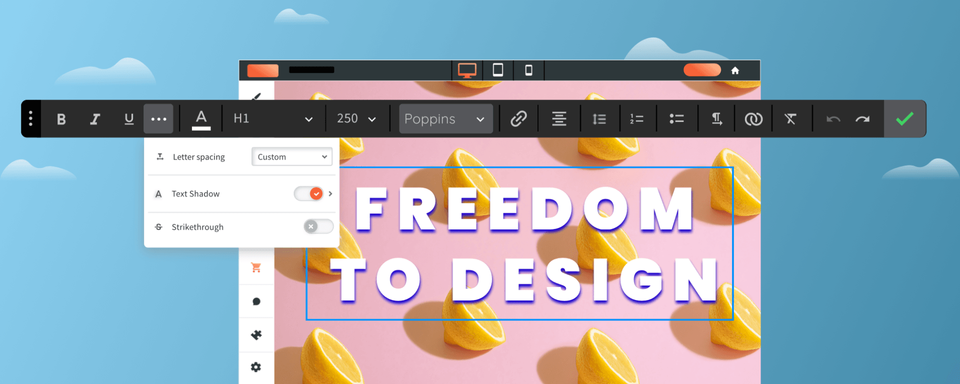 nocodejournal's tweet photo. Meet the new Text Editor from @Duda_Inc! It has great new capabilities that include bigger fonts, letter spacing, custom line-height, and more.
See full details:
https://t.co/wQTsrkmR4b
#NoCodeJournal #NoCode #LowCode #nocodeupdates #duda #text #fonts https://t.co/htR2tVIUUk