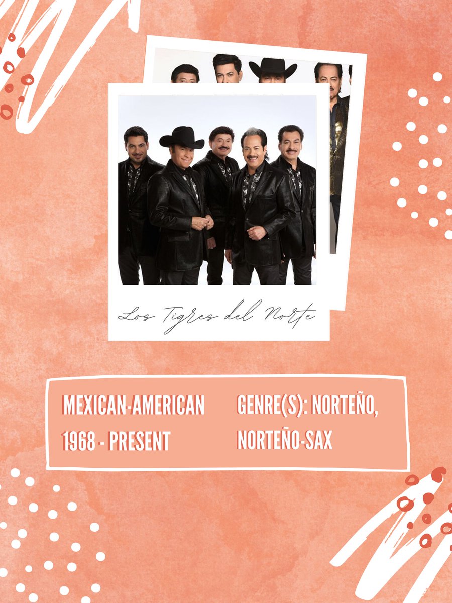 Los Tigres del Norte have been one of the most famous norteño bands, and many know them for their popular songs such as “La Puerta Negra.” Together the group of four brothers has received multiple Grammy nominations and awards such as the “Best Mexican/Mexican-American Album.”