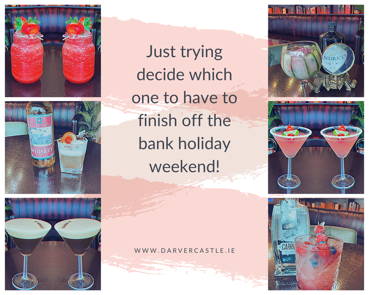 Darvercastle's tweet image. #LouthChat How was your bank holiday weekend?

Time to chill out and enjoy!

Which cocktail would you pick?

#cocktailmenu #bankholiday