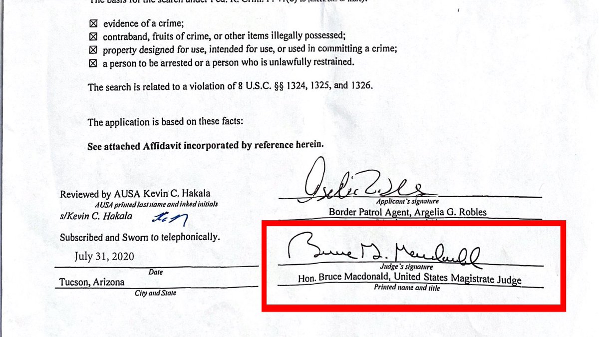 The warrant authorizing the raid of Byrd Camp was signed by Magistrate Judge Bruce MacDonald.