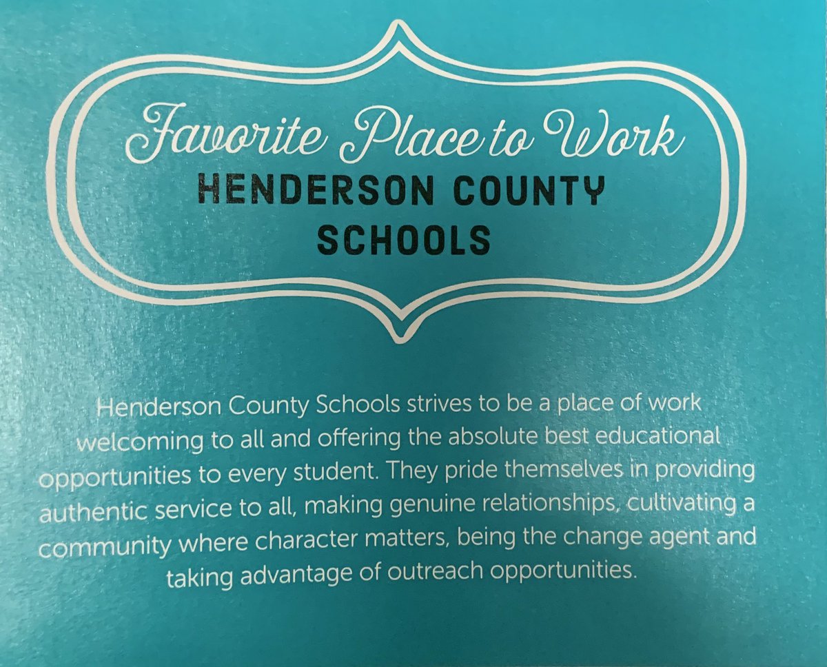 HendersonSchool's tweet photo. Thank you Henderson for voting us Favorite Place to Work! #extraordinaryhcs #wearehcs https://t.co/63claj1WR9