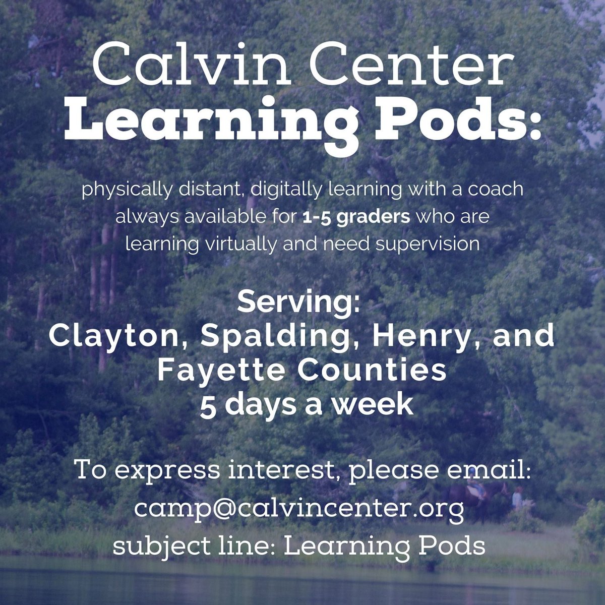 CalvinCenter's tweet photo. New Program Alert! Email camp@calvincenter.org if you're interested. There is a form to fill out to help us understand the needs and hopes for this program! https://t.co/vubwRhAaIQ