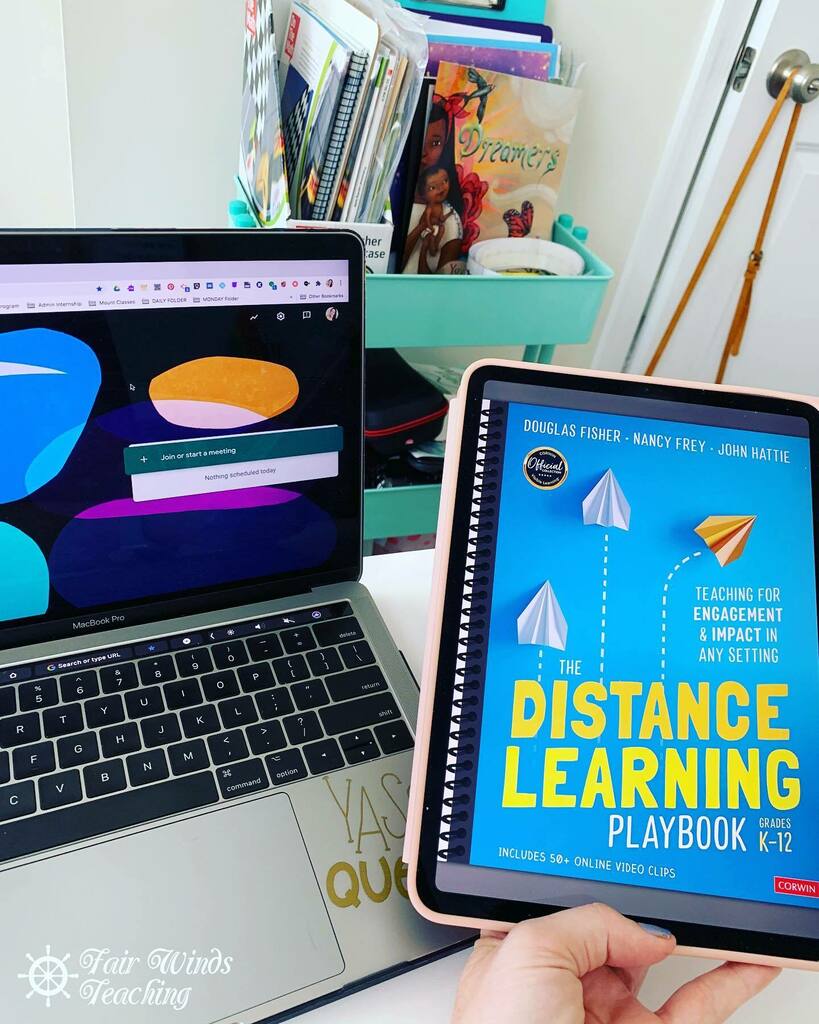 FairWindsTeach's tweet photo. The Distance Learning Playbook ✅
Google Meet website ✅
My teacher cart for all things online ✅
Using my summer to get ready for distance learning with my little ones! Anyone else reading this amazing book?! #distancelearningplaybook #distancelear… https://t.co/goAbld3XHG https://t.co/Ez6pvjzFze